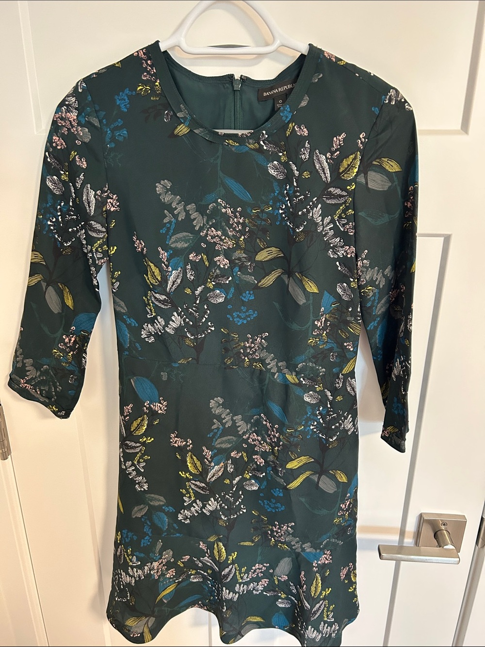 Banana Republic Forest Green Floral Mini Dress